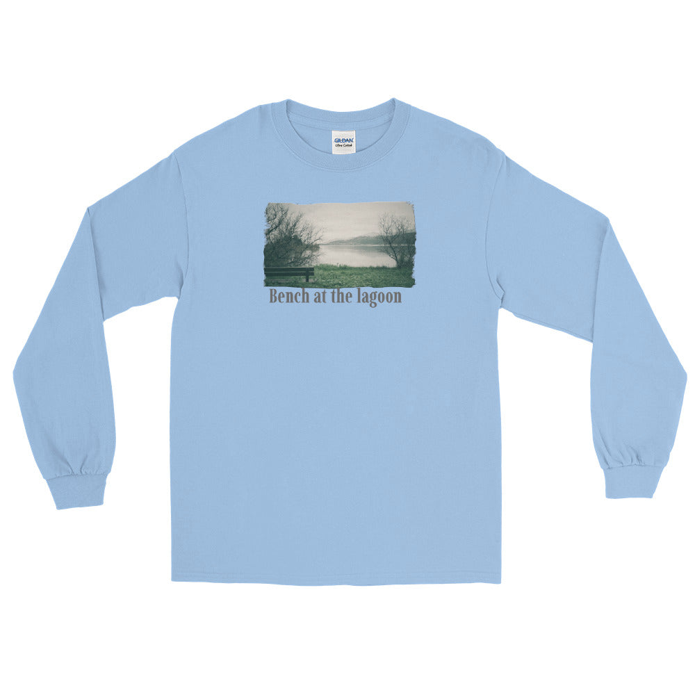 Men’s Long Sleeve Shirt/Bench At The Lagoon/Personalized