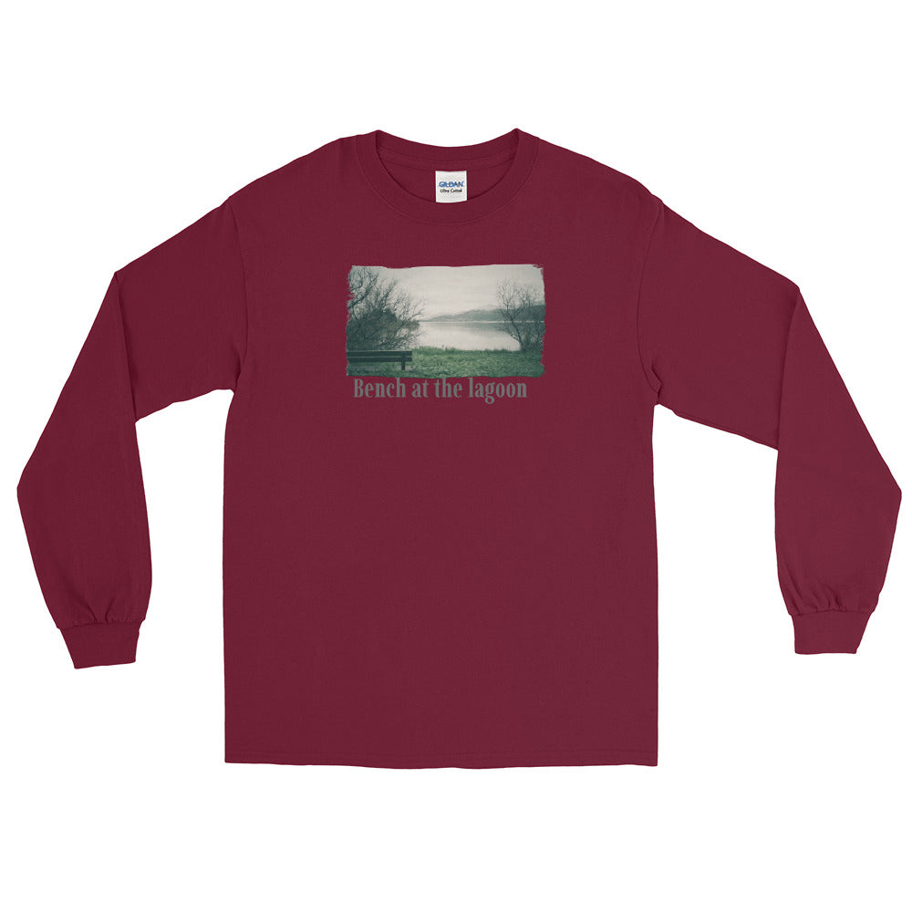 Men’s Long Sleeve Shirt/Bench At The Lagoon/Personalized