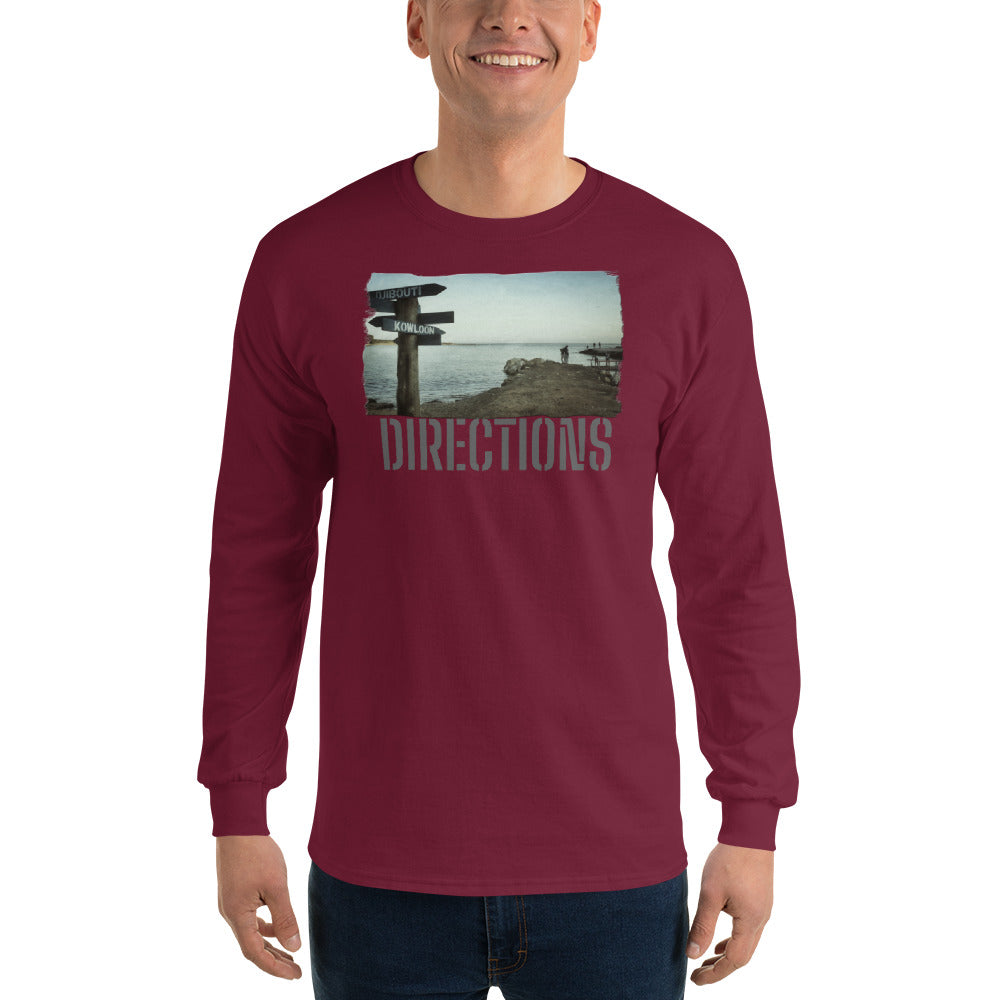 Men’s Long Sleeve Shirt/Directions/personalised