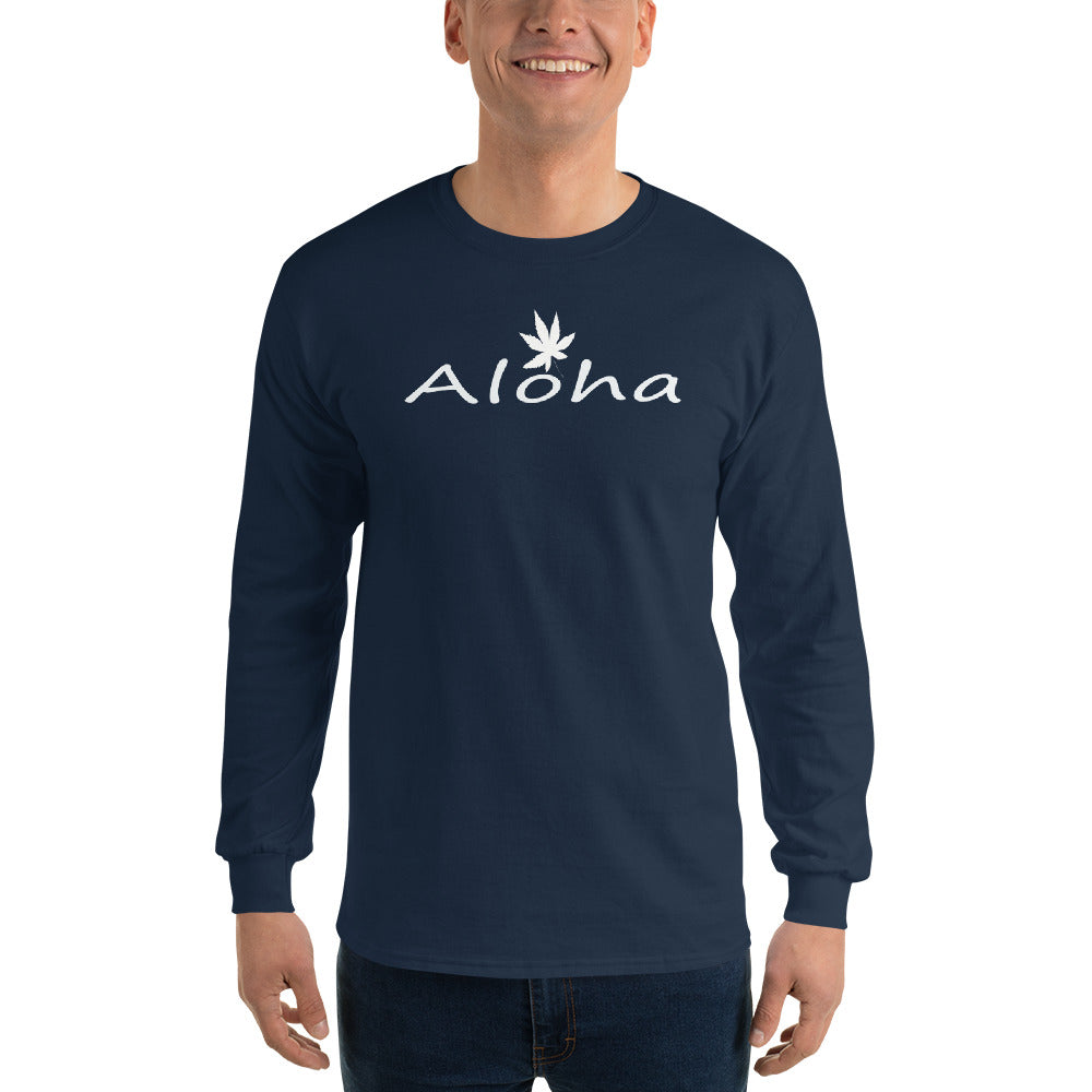 Men’s Long Sleeve Shirt/Aloha White