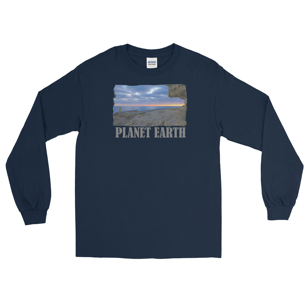 Men’s Long Sleeve Shirt/Planet Earth Divide/Personalised