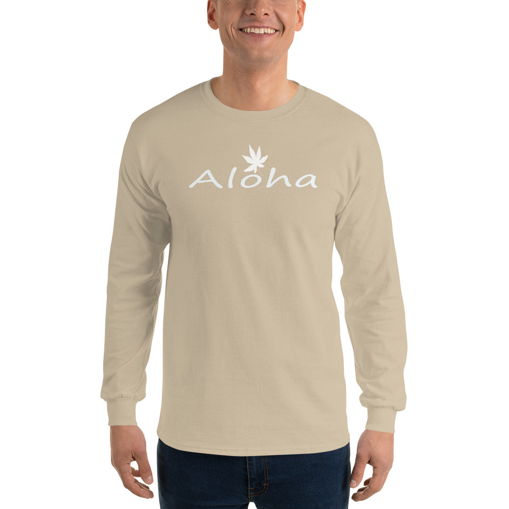 Langarmhemd für Herren/Aloha Weiß