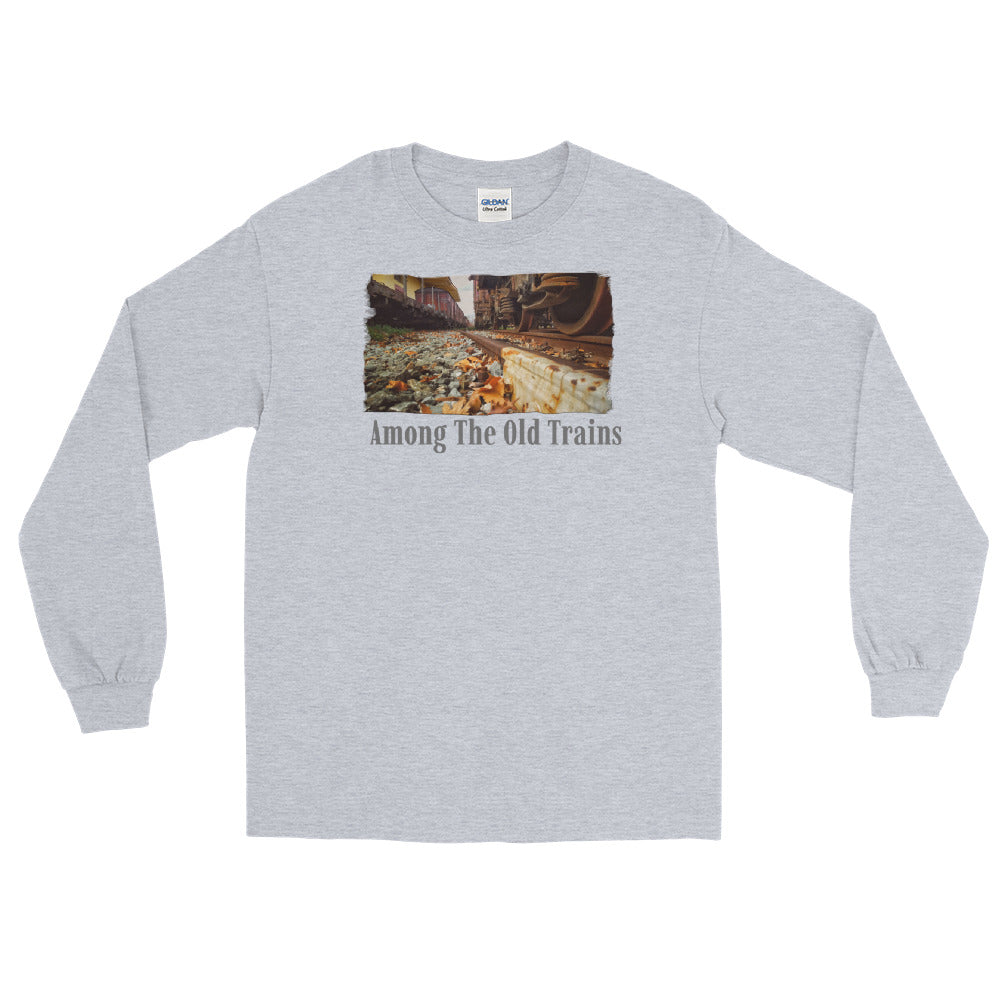 Men’s Long Sleeve Shirt/Among The Old Trains