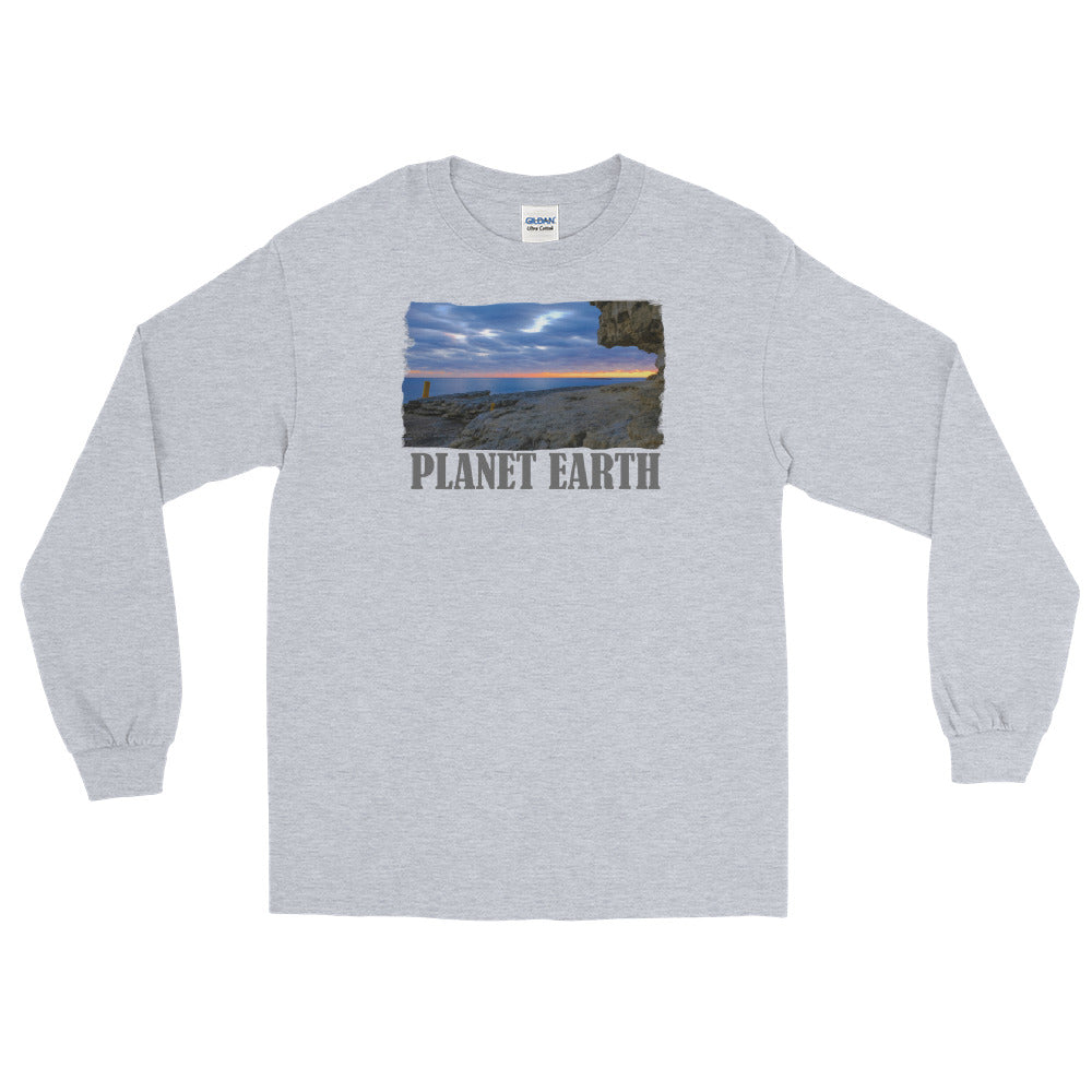 Men’s Long Sleeve Shirt/Planet Earth Divide/Personalised