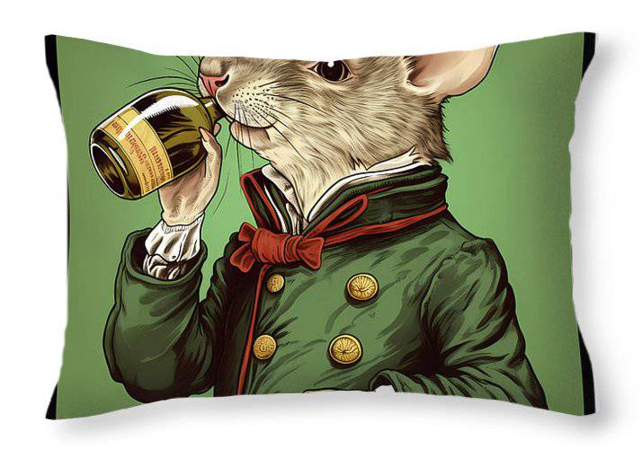 Now Serving Liquer - Throw Pillow - Enet Images