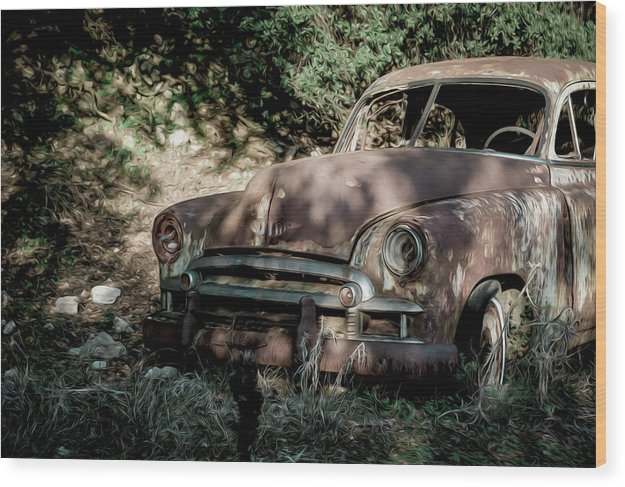 Old Car - Wood Print