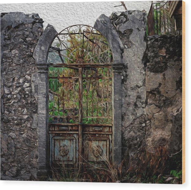 Old Gate since 1896 Oil Effect - Wood Print
