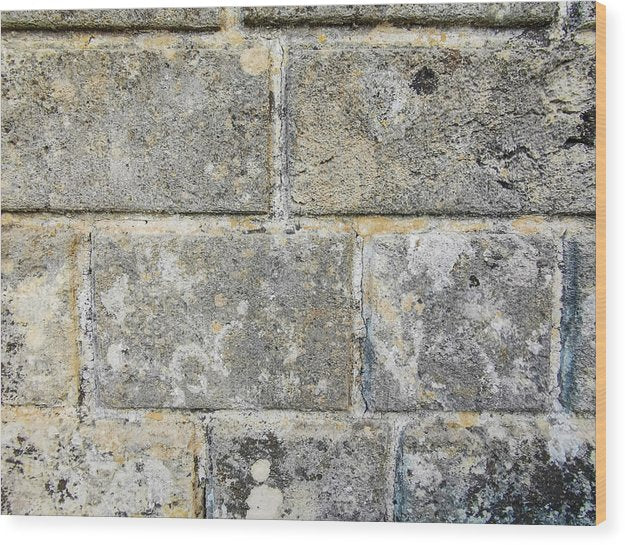 Old stone Bricks Surface - Wood Print