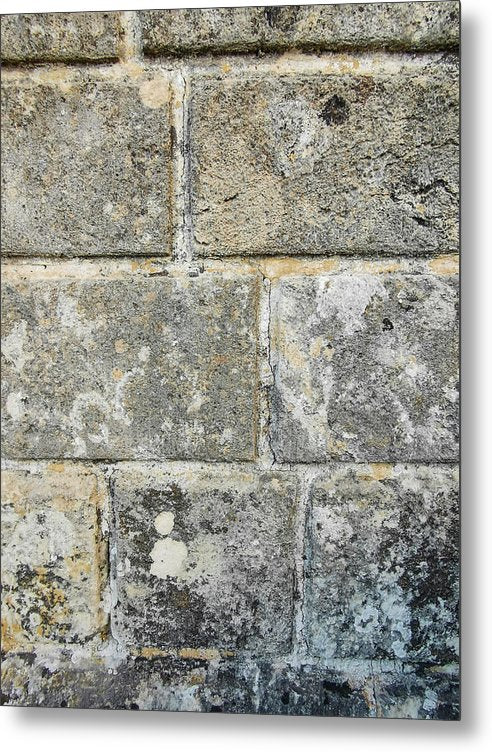 Old stone Bricks Surface Vertical - Metal Print