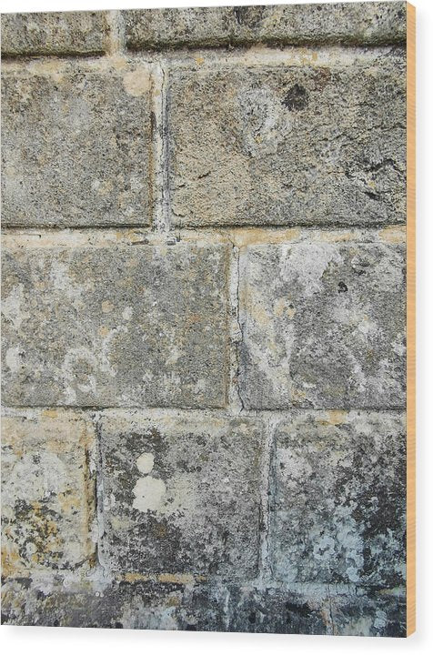 Old stone Bricks Surface Vertical - Wood Print