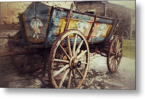 Old Wagon-Oil Effect - Metal Print