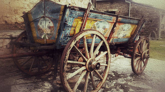 Old Wagon-Oil Effect - Art Print