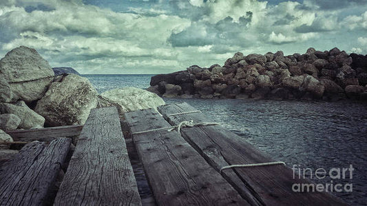 Old wooden jetty - Art Print