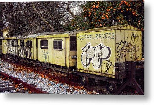 Old Yellow Train - Metal Print