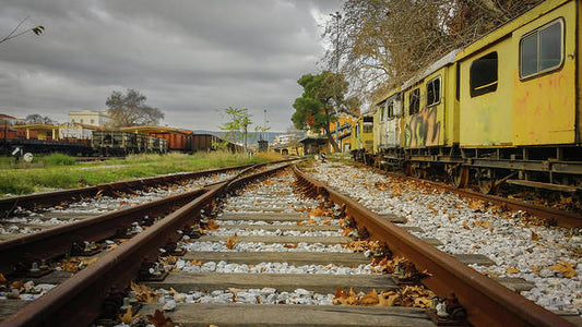 On The Rails In Autumn - Art Print