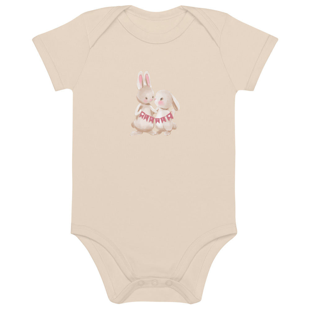 Organic cotton baby bodysuit/Bunnies