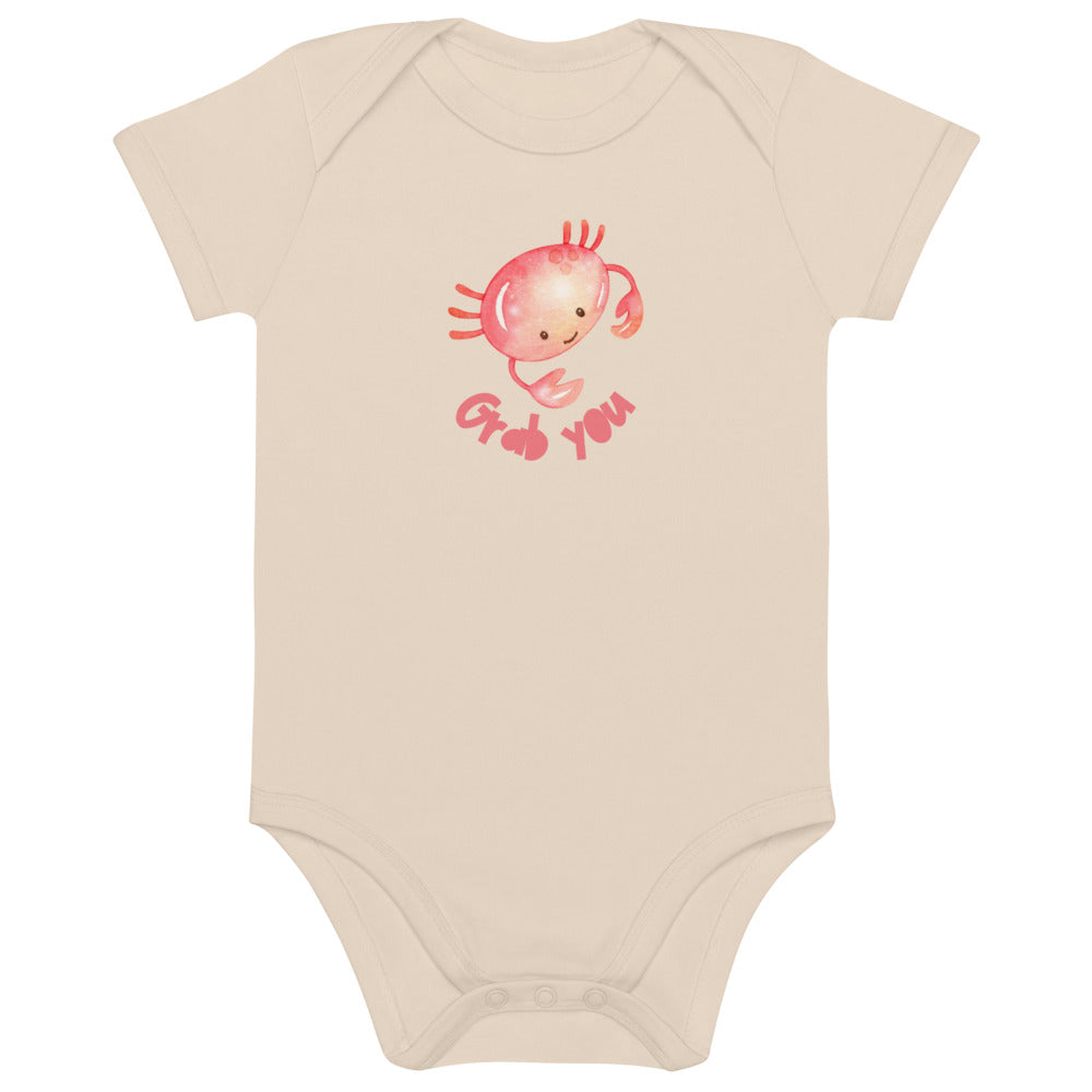 Organic cotton baby bodysuit/Grab you