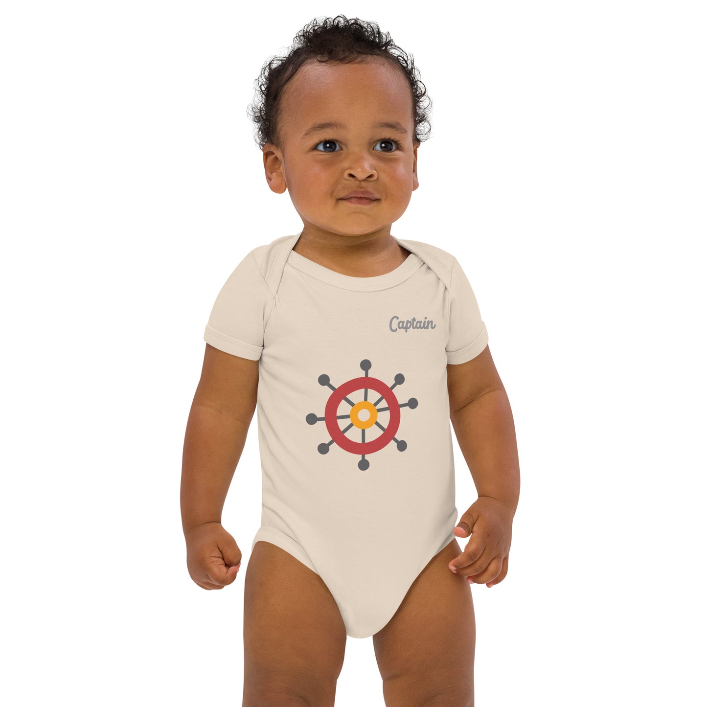 Organic cotton baby bodysuit-Captain