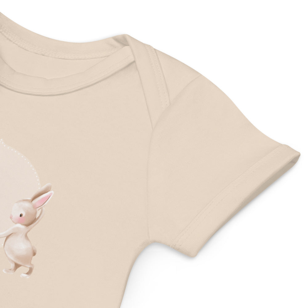 Organic cotton baby bodysuit/Bunnies Balloon