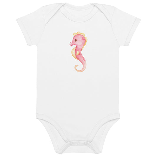 Organic cotton baby bodysuit/Hippocampus