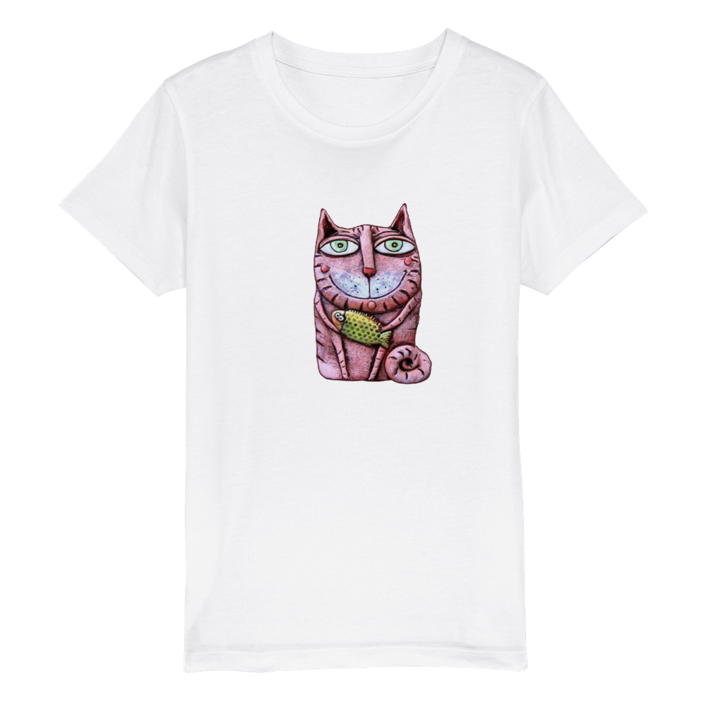 Organic Kids Crewneck T-shirt/Cat-Fish