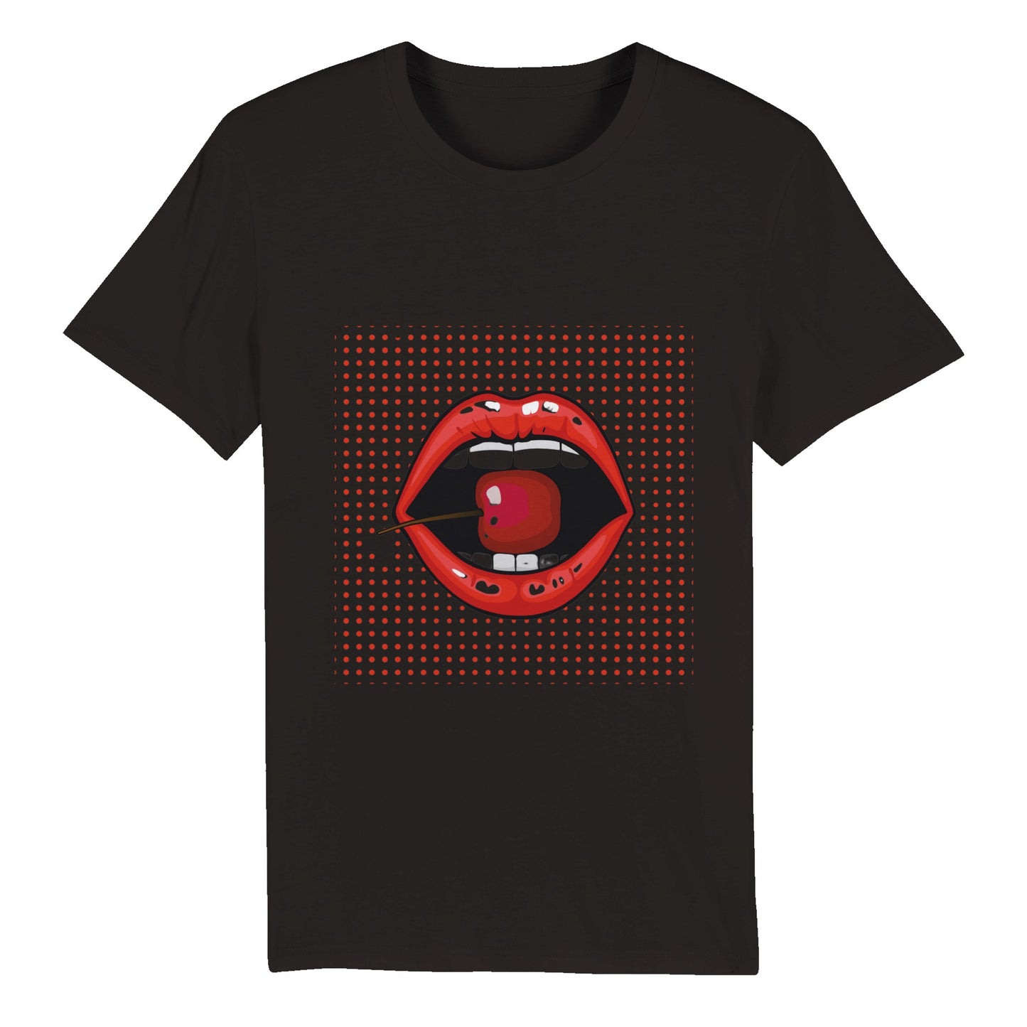 100% Organic Unisex T-shirt/Lips-Cherry