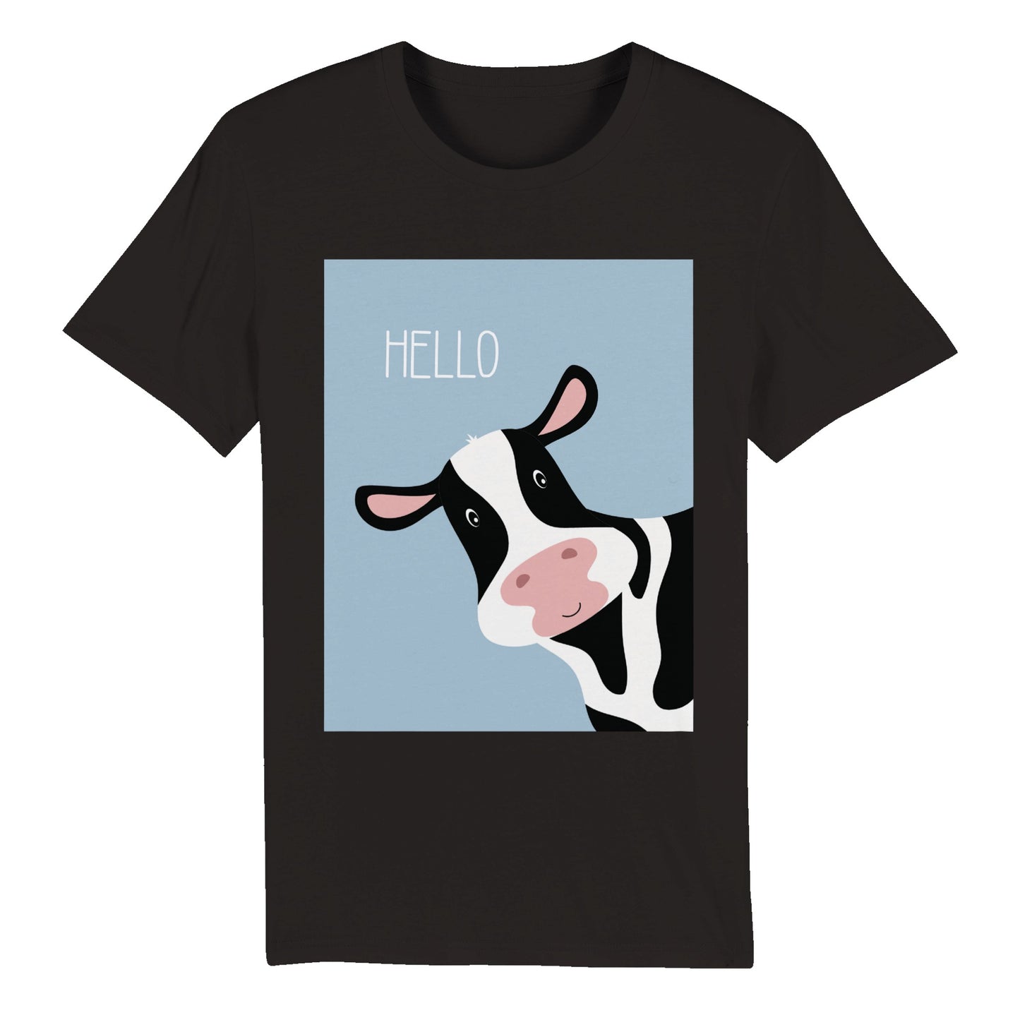 100% Organic Unisex T-shirt/Cow-Hello