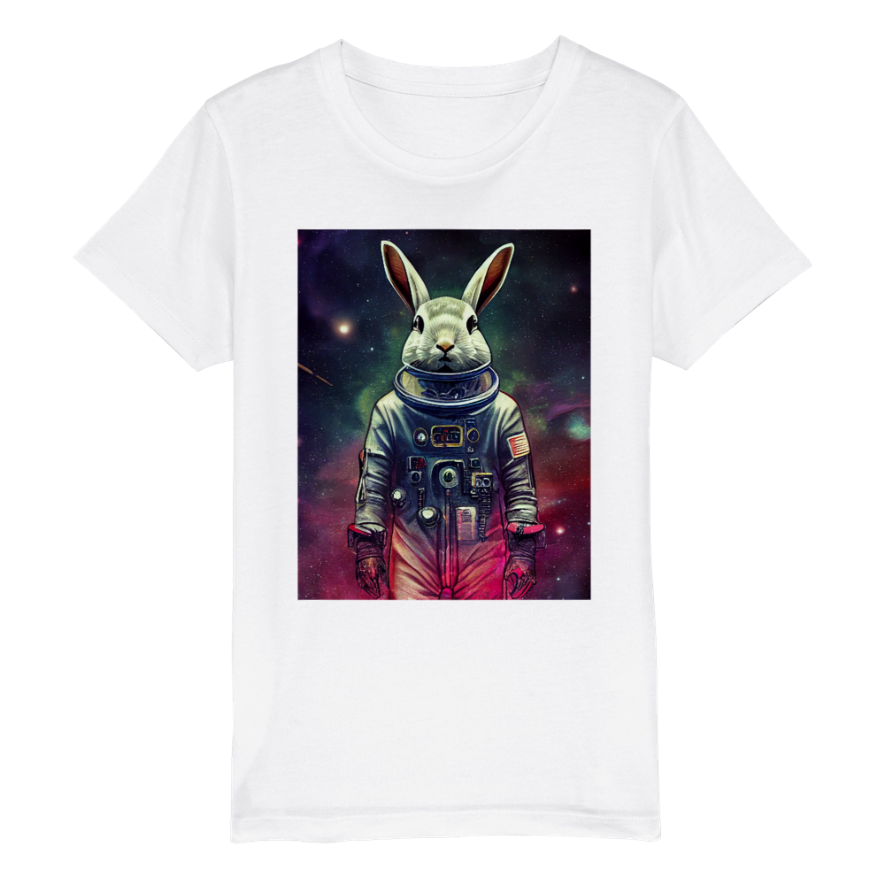 Organic Kids Crewneck T-shirt/Astronaut-Rabbit