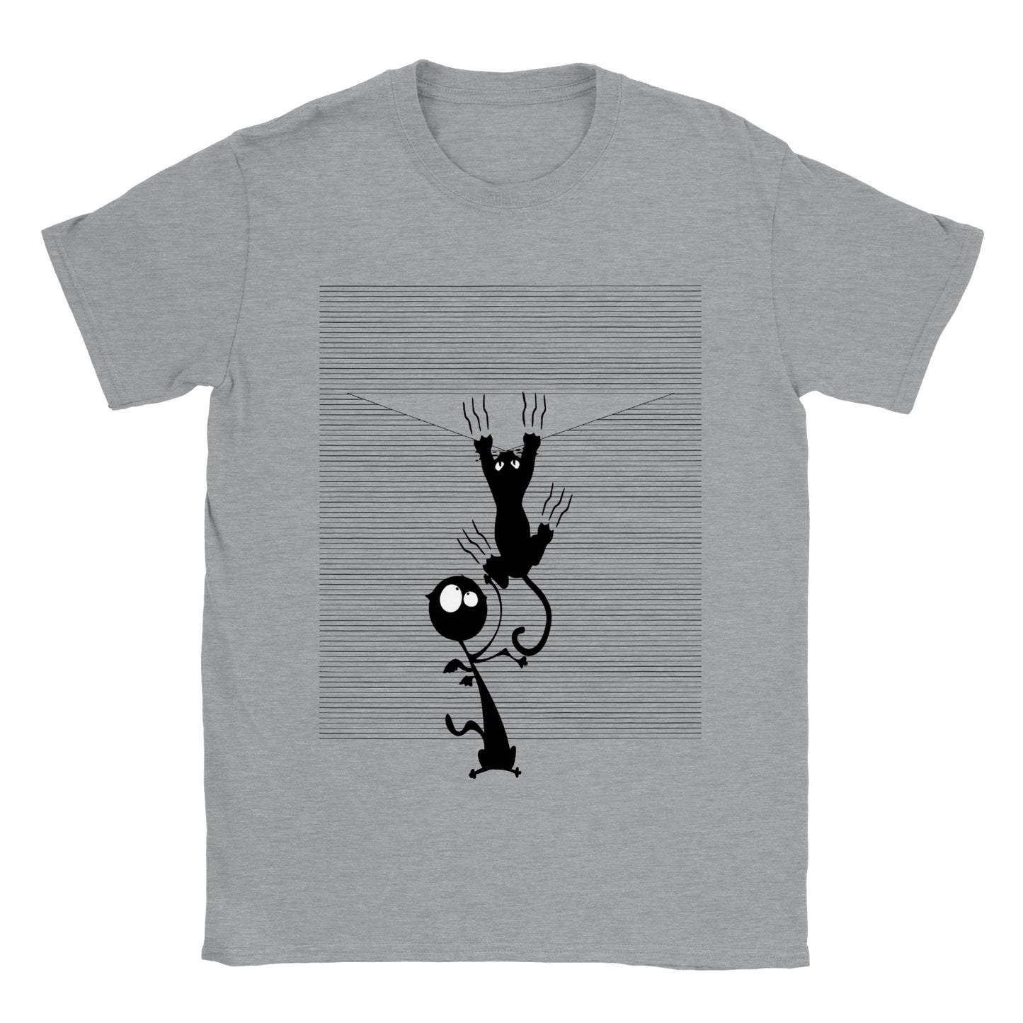 Budget Unisex Crewneck T-shirt/Cat-Hanging-Window