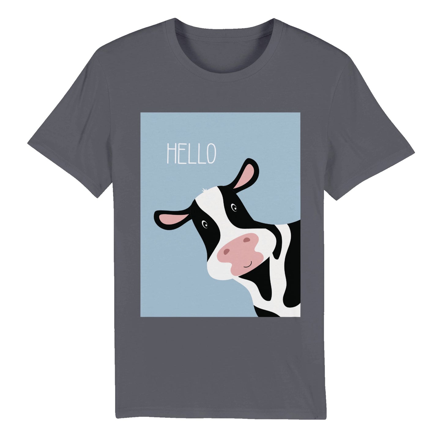 100% Organic Unisex T-shirt/Cow-Hello