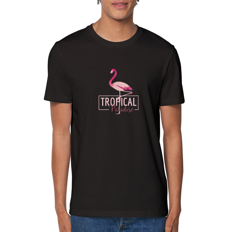 100% Organic Unisex T-shirt/Flamingo-Tropical-Paradise - Enet Images