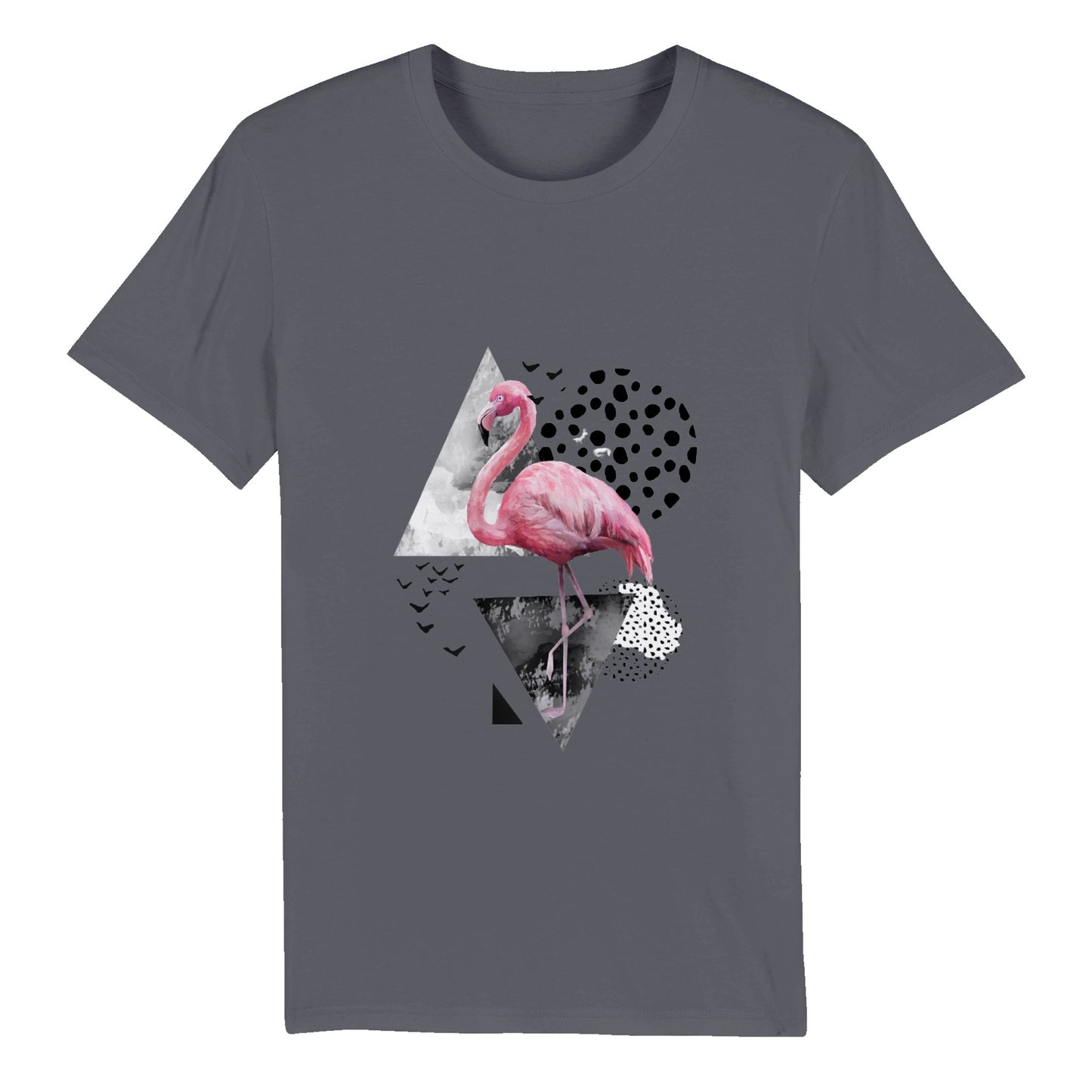 100% Organic Unisex T-shirt-Flamingo-Abstract