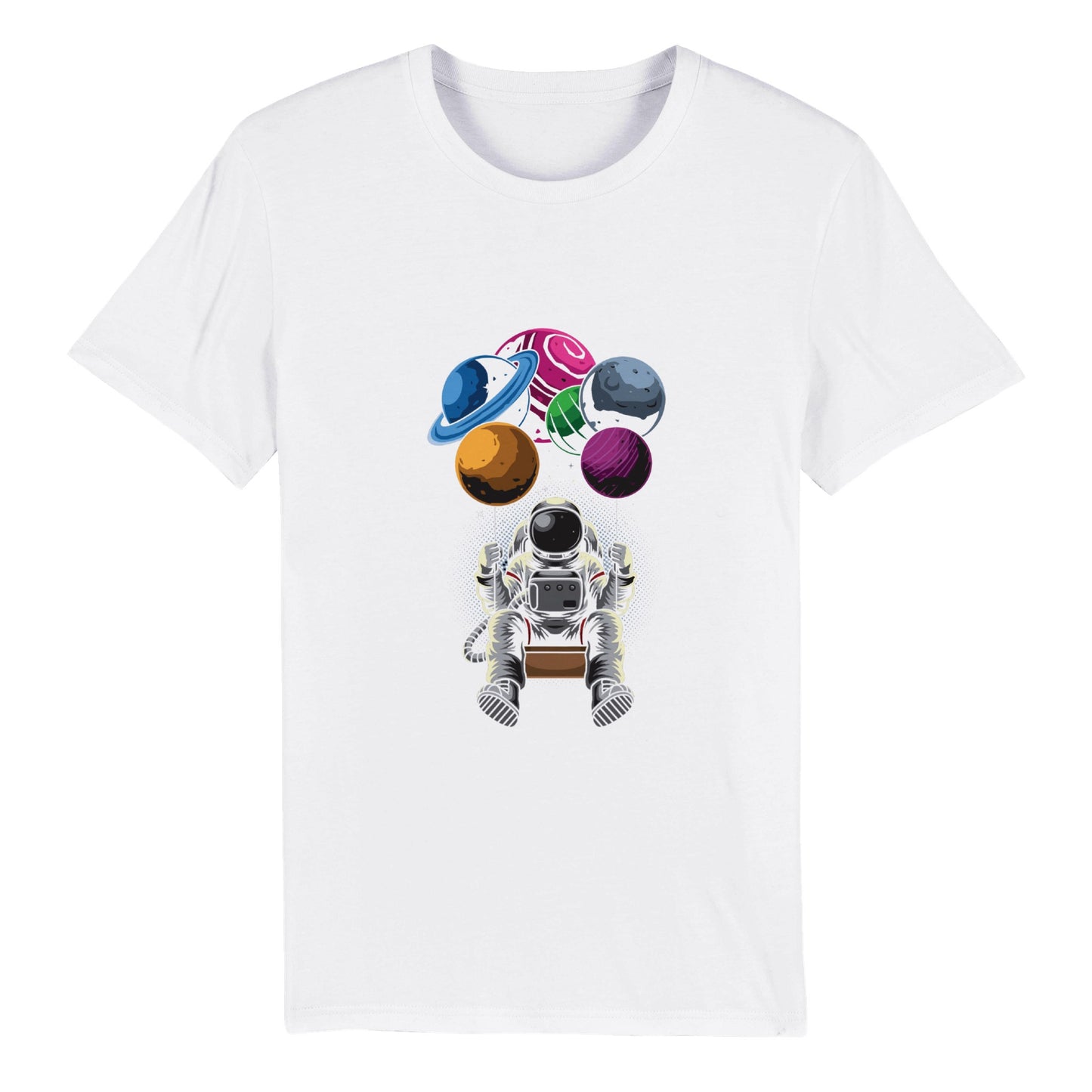 100% Organic Unisex T-shirt/Astronaut-Hanging-Baloons