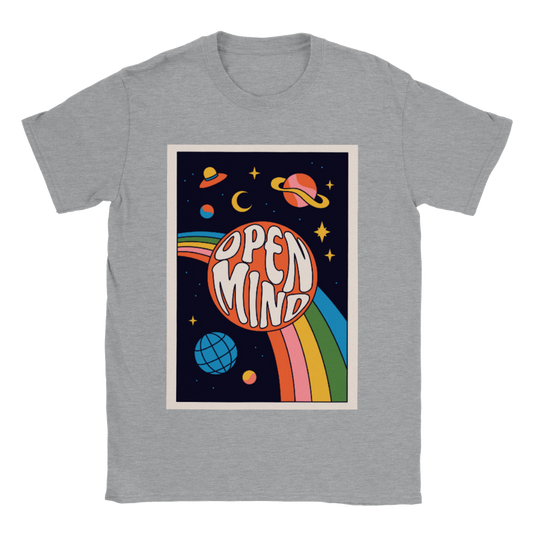 Günstiges Unisex-T-Shirt mit Rundhalsausschnitt/Open-Mind