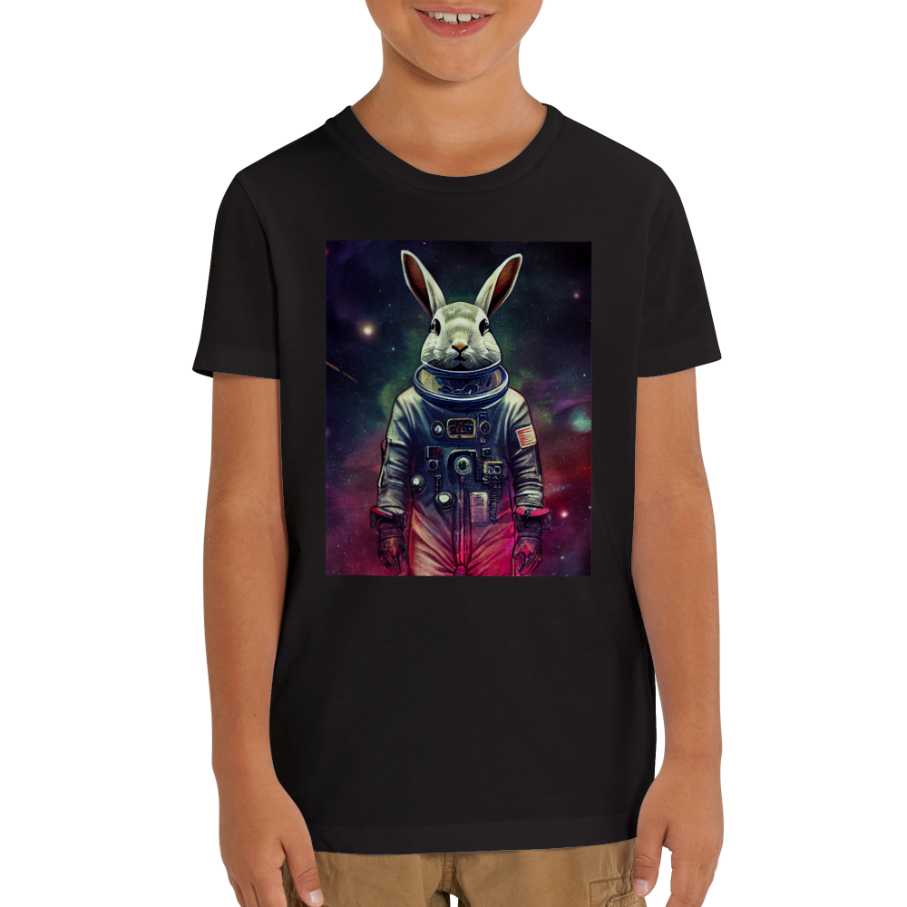 Bio Kinder Rundhals T-Shirt/Astronaut-Kaninchen