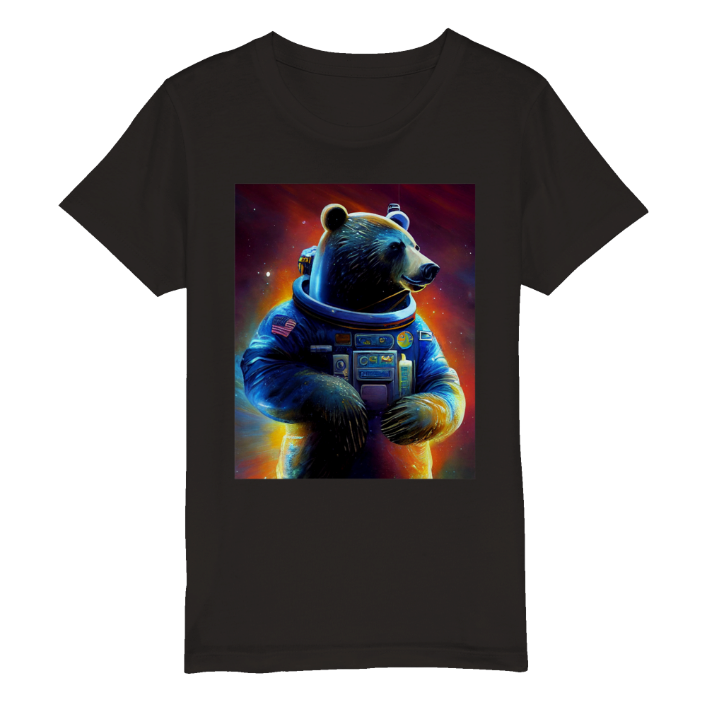 Bio Kinder Rundhals T-Shirt/Astronauten-Bär