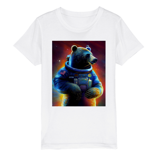 Organic Kids Crewneck T-shirt/Astronaut-Bear