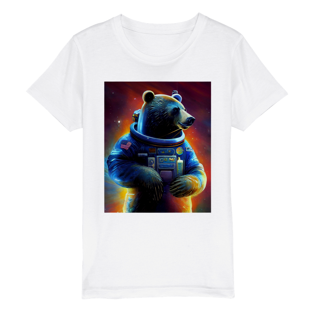 Organic Kids Crewneck T-shirt/Astronaut-Bear