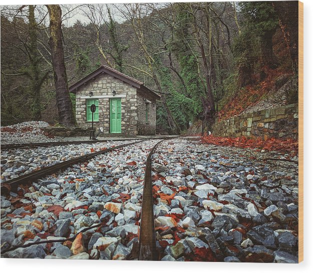 Rail Station On The Mountain - Wood Print