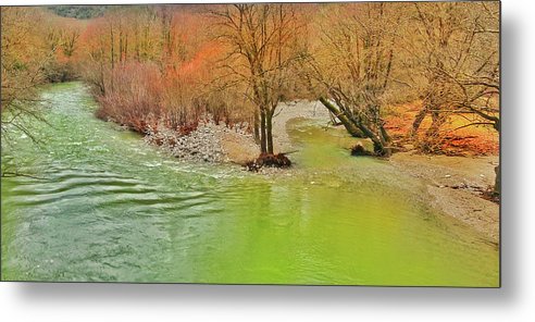 River In The Forest - Metal Print