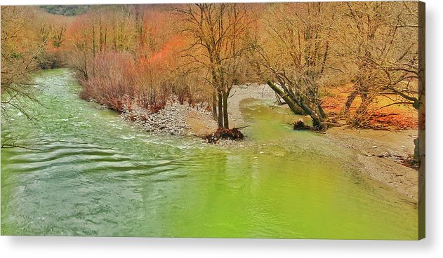 Fluss im Wald - Acrylbild