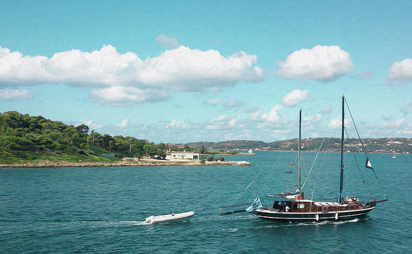 Sailing Boat At The Bay - Art Print