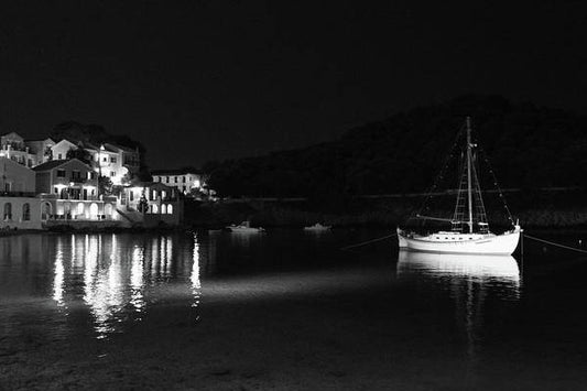 Sailing Boat In The Night - Art Print