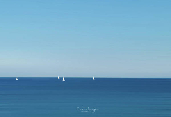 Sailing Boats in The Blue Ocean - Art Print