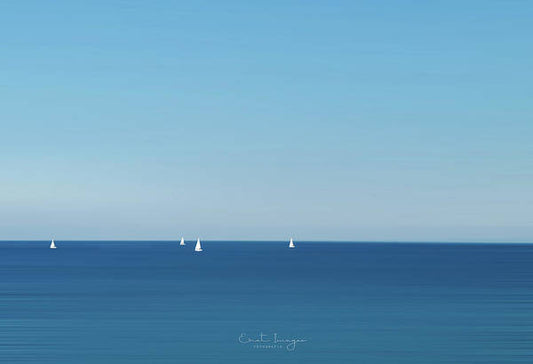 Sailing Boats in The Blue Ocean - Art Print