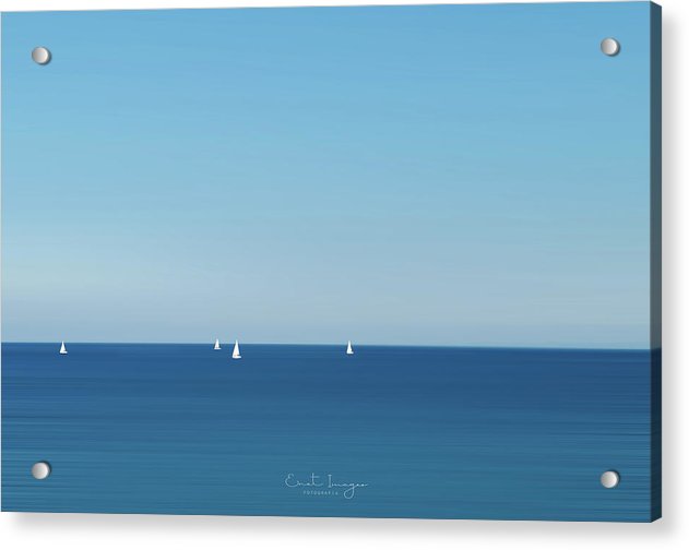 Segelboote im blauen Ozean - Acrylbild