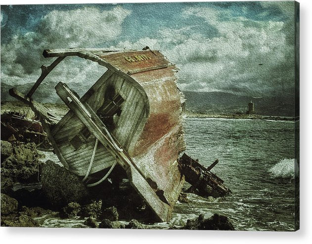 Shipwreck oil effect - Acrylic Print