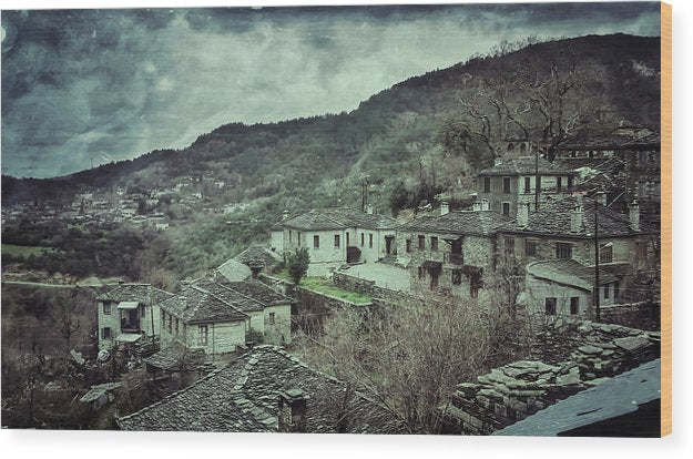 Stony Village On The Mountain - Wood Print