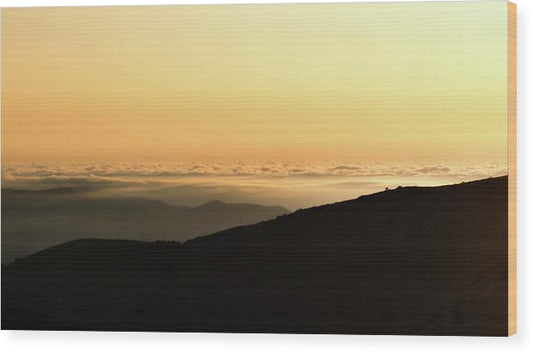 Sunset Above the clouds - Wood Print