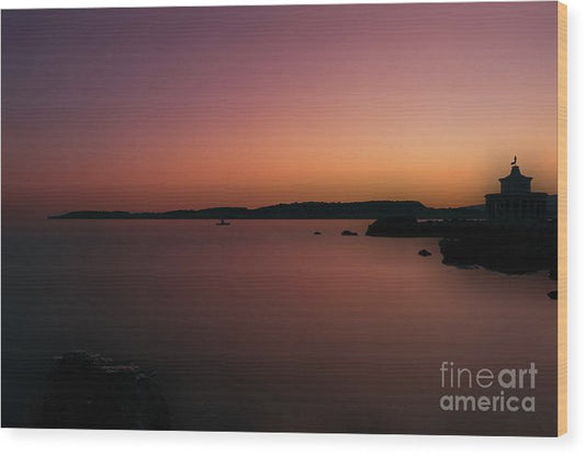 Sunset at the lighthouse - Wood Print